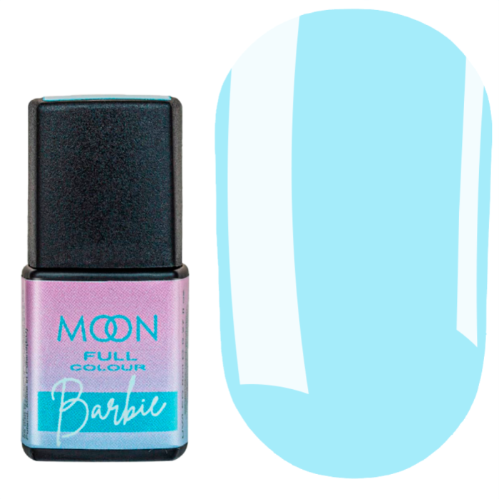 Гель-лак Moon Full Barbie Color №02, пастельно голубой, 8 мл