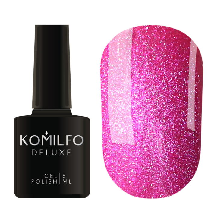 Гель-лак котяче око Komilfo 9D Cat's eye Pink, рожевий, 8 мл