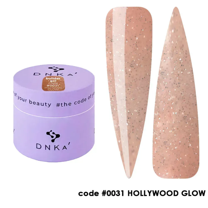 DNKa Builder Gel №31 Hollywood Glow - гель конструирующий, светоотражающий, розово-бежевый, 15 мл