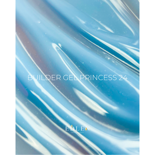 Гель для нарощування Edlen Builder Gel Princess №24, блакитний з мікроблиском, 30 мл
