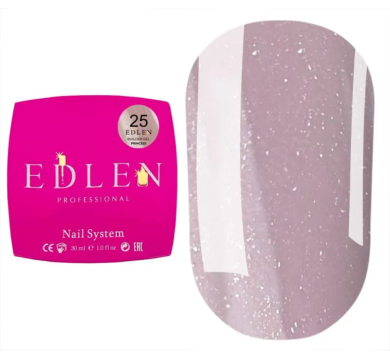 Гель для нарощування Edlen Builder Gel Princess №25, бежево-рожевий з мікроблиском, 30 мл