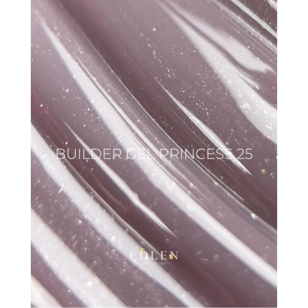Гель для нарощування Edlen Builder Gel Princess №25, бежево-рожевий з мікроблиском, 30 мл