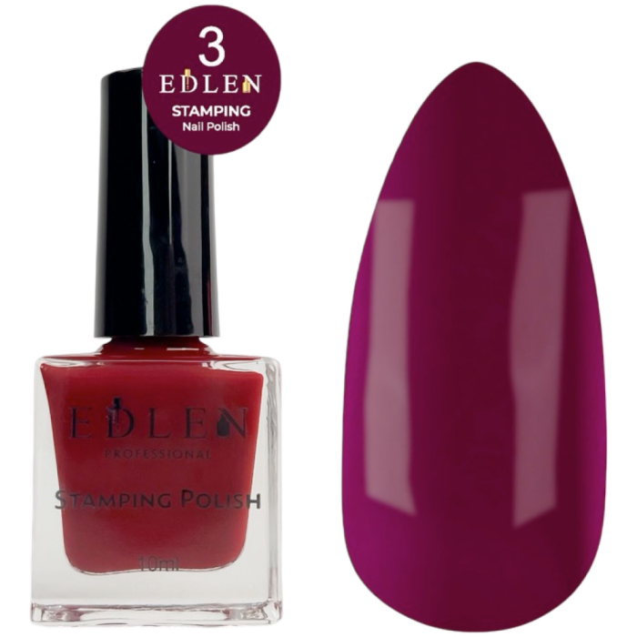 Edlen Stamping Polish №03 - лак для стемпінгу, червоний, 10 мл