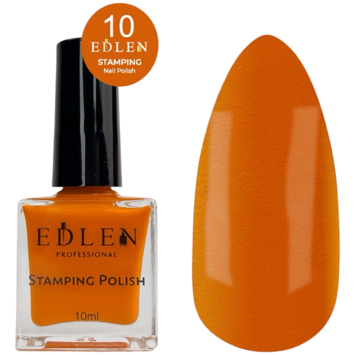 Edlen Stamping Polish №10 - лак для стемпінгу, помаранчевий, 10 мл