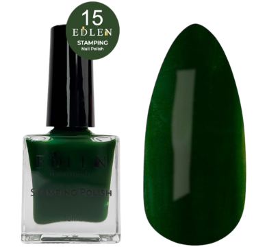 Edlen Stamping Polish №15 - лак для стемпинга, хвойный, 10 мл