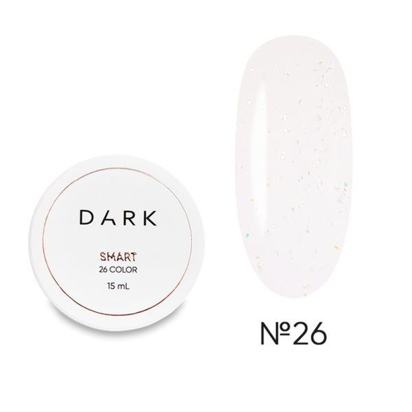 DARK Smart Builder Gel 26 - конструюючий гель, молочний з шиммером, 15 мл