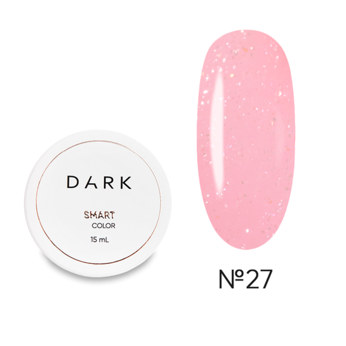 DARK Smart Builder Gel 27 - конструирующий гель, нежно-розовый с шиммером, 15 мл