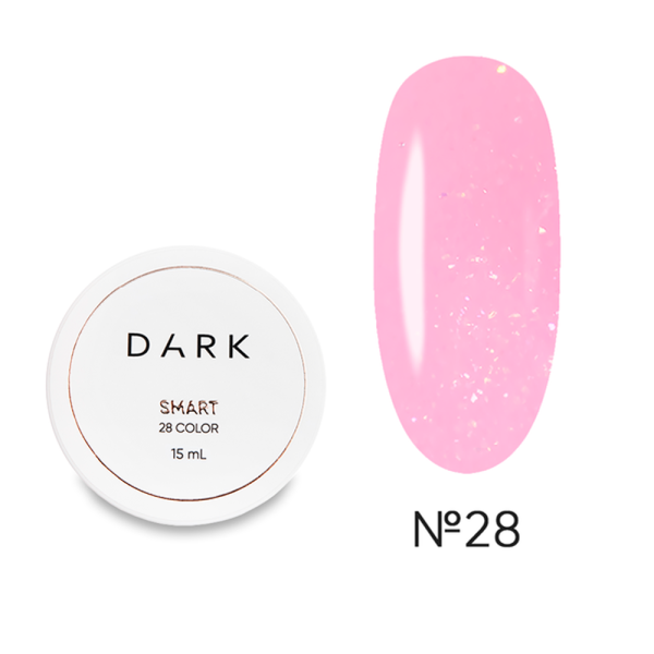 DARK Smart Builder Gel 28 - конструюючий гель, рожевий із шиммером, 15 мл