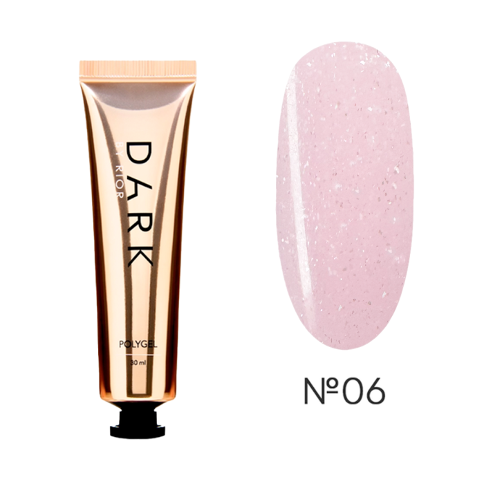 DARK PolyGel 06 - полигель в тубе, нежно-розовый с шиммером, 30 мл