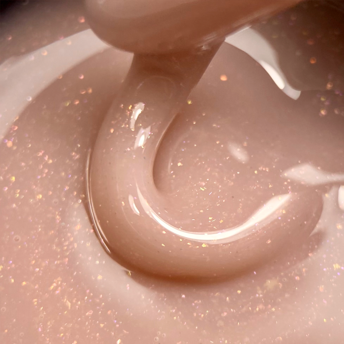 DARK Medium Gel №31 - моделюючий гель, рожевий з голографічною поталлю, 15 мл (без пензлика)