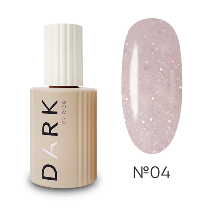 База камуфлирующая DARK Pro Base Shine №04, розовая с голографическими блестками, 15 мл