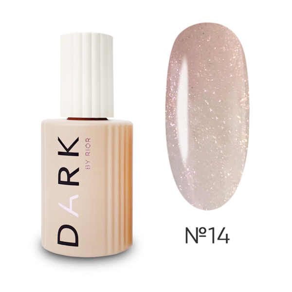 База камуфлирующая DARK Pro Base Shine №14, персиковая с малиновым голографическим шиммером, 15 мл