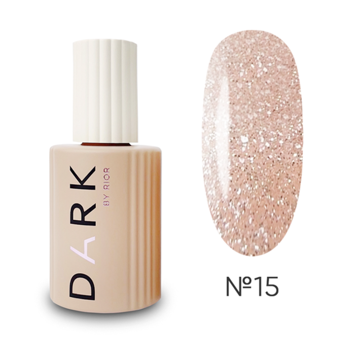 База камуфлююча DARK Pro Base Shine №15, нюдова з голографічним шиммером, 15 мл