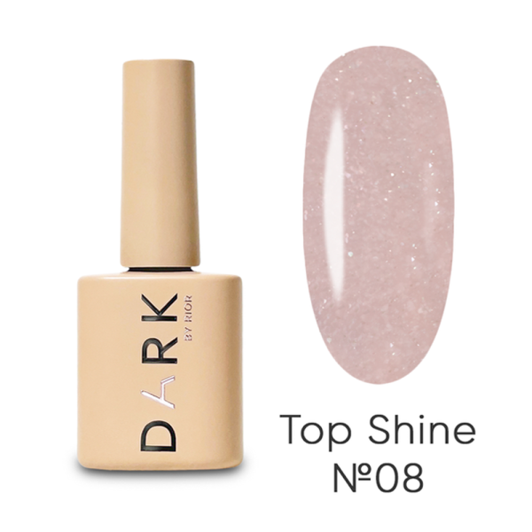 DARK Shine Top №08 - топ без липкого слоя, персиковый с мелким шиммером, 10 мл