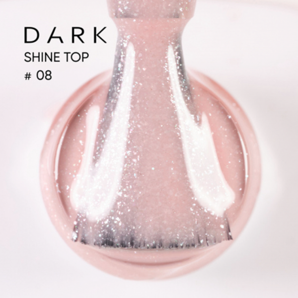 DARK Shine Top №08 - топ без липкого слоя, персиковый с мелким шиммером, 10 мл