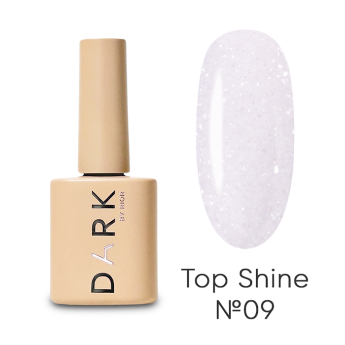 DARK Shine Top №09 - топ без липкого слоя, лавандово-серый с микроблестками, 10 мл