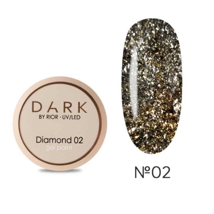 DARK Diamond Gel 02 - декоративний гель, світло золото, 5 г