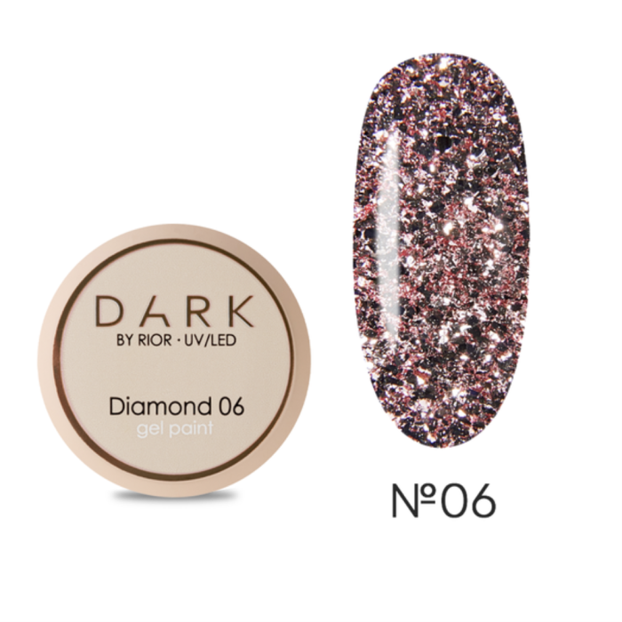 DARK Diamond Gel 06 - декоративний гель, рожеве золото, 5 г