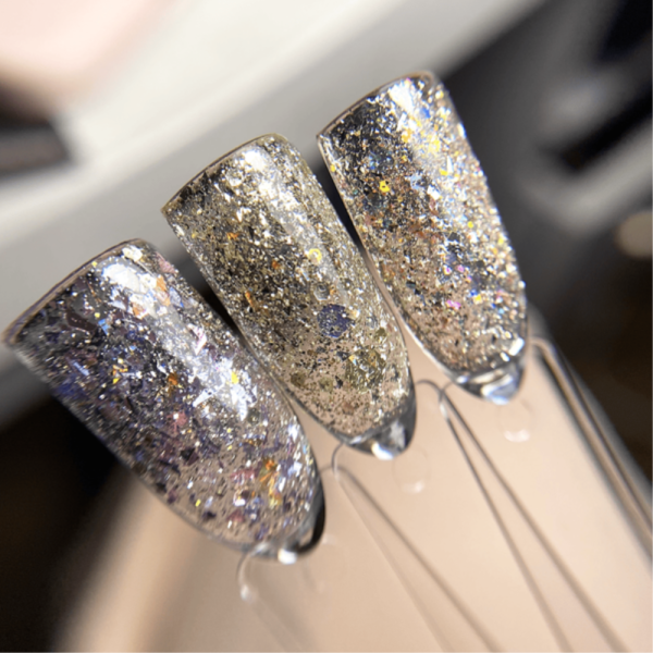 Гель для дизайну DARK Star gel polish 02, золото з блискітками, 5 г