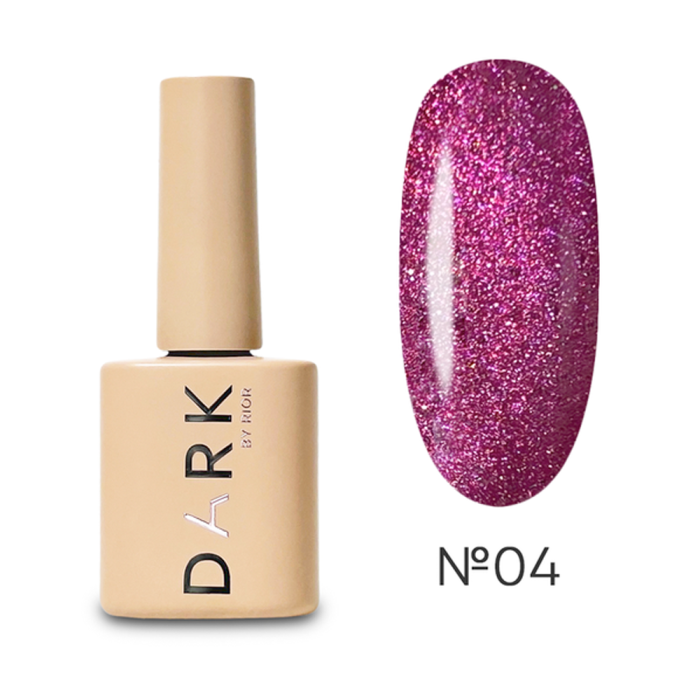 Гель-лак кошачий глаз DARK Gel Polish Cat Eye №04, светоотражающий, полупрозрачный ягодный, 10 мл