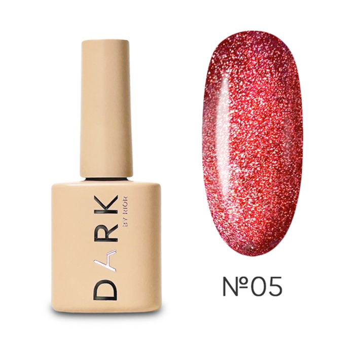 Гель-лак кошачий глаз DARK Gel Polish Cat Eye №05, светоотражающий, полупрозрачный красный, 10 мл