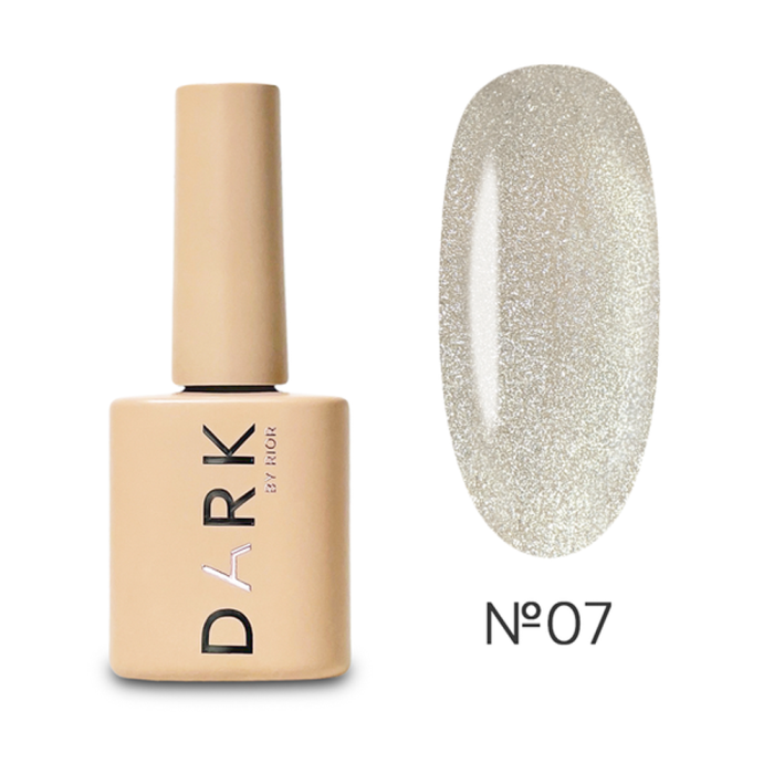 Гель-лак кошачий глаз DARK Gel Polish Cat Eye №07, светоотражающий, полупрозрачный кремовый, 10 мл