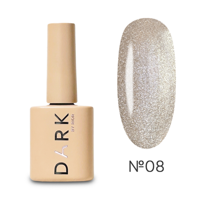 Гель-лак кошачий глаз DARK Gel Polish Cat Eye №08, светоотражающий, кремово-розовый, 10 мл