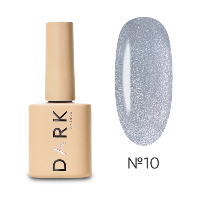 Гель-лак кошачий глаз DARK Gel Polish Cat Eye №10, светоотражающий, холодное серебро, 10 мл