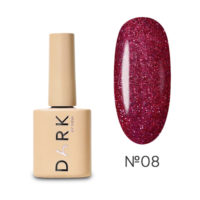 Гель-лак кошачий глаз DARK Gel Polish Night Cat №08, малиново-розовый, 6 мл