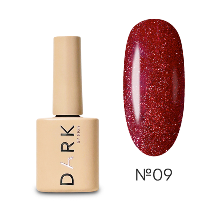 Гель-лак кошачий глаз DARK Gel Polish Night Cat №09, красный, 6 мл