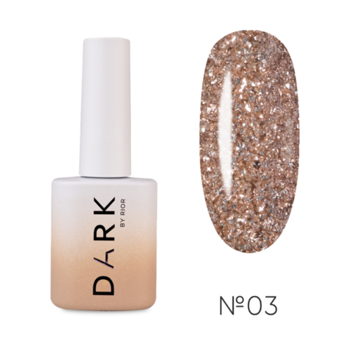 Гель-лак DARK Gel Polish Flash 03, світловідбиваючий, теплий бежевий, 10 мл
