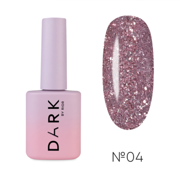 Гель-лак DARK Gel Polish Flash 04, світловідбиваючий, пильна троянда, 10 мл