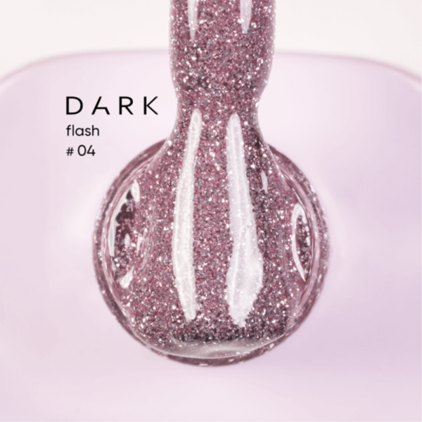 Гель-лак DARK Gel Polish Flash 04, світловідбиваючий, пильна троянда, 10 мл