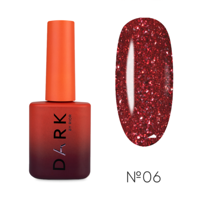 Гель-лак DARK Gel Polish Flash 06, светоотражающий, алый, 10 мл