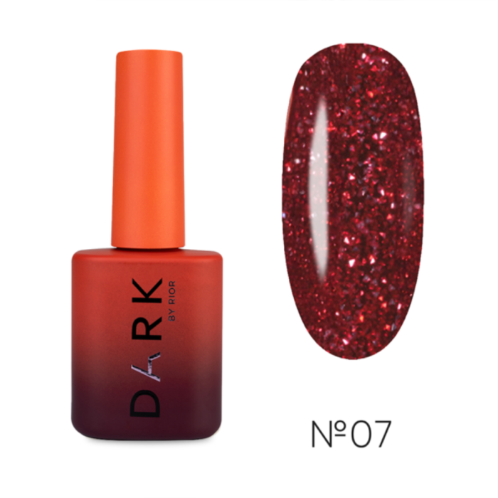 Гель-лак DARK Gel Polish Flash 07, светоотражающий, красный, 10 мл