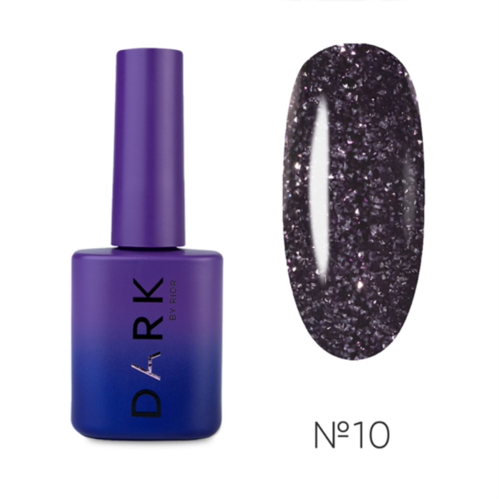 Гель-лак DARK Gel Polish Flash 10, светоотражающий, сливово-фиолетовый, 10 мл