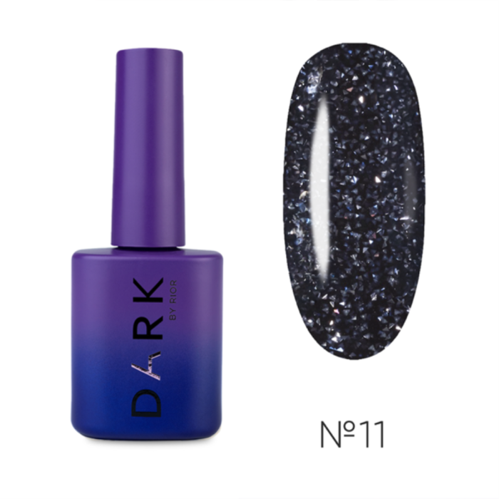 Гель-лак DARK Gel Polish Flash 11, светоотражающий, темно-синий, 10 мл
