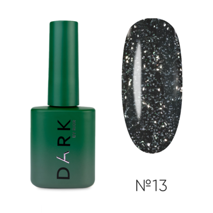Гель-лак DARK Gel Polish Flash 13, светоотражающий, зеленый, 10 мл