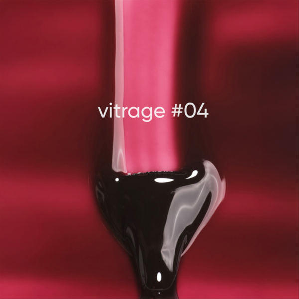 Гель-лак вітражний DARK Gel Polish Vitrage 04, червоний, 6 мл