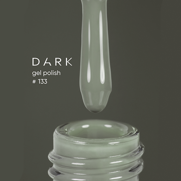 Гель-лак DARK Gel Polish №133, серо-оливковый, 6 мл