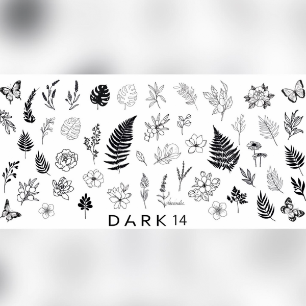 Пластина для стемпінгу DARK 14, природа