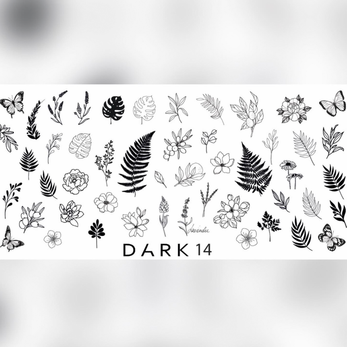 Пластина для стемпинга DARK 14, природа