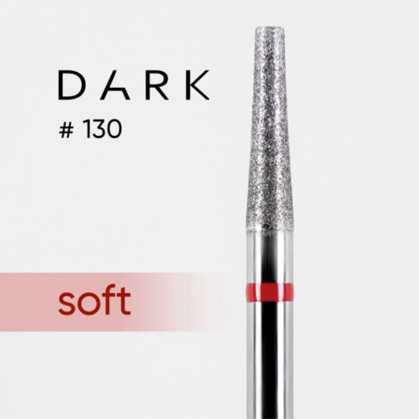 Фреза алмазная DARK №130 - усеченный конус, диаметр 2.5 мм, рабочая часть 10 мм, красная