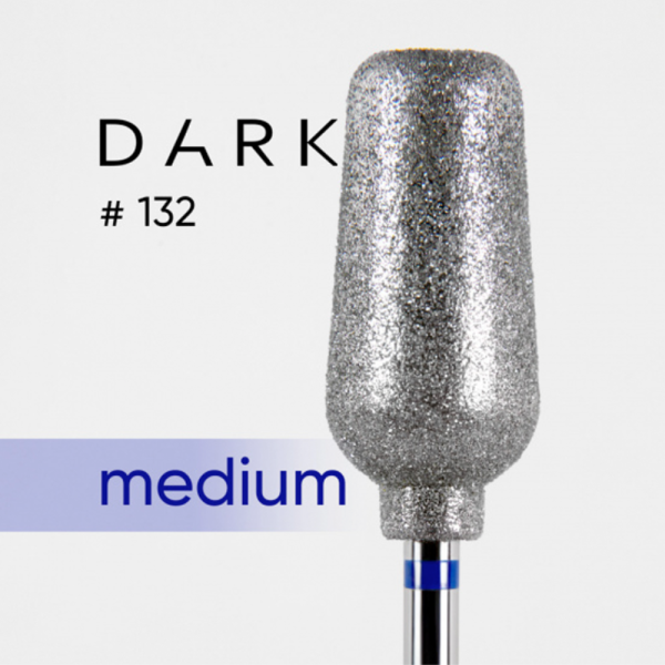 Фреза алмазна для педикюру DARK №132 - груша, діаметр 9 мм, робоча частина 21 мм, синя