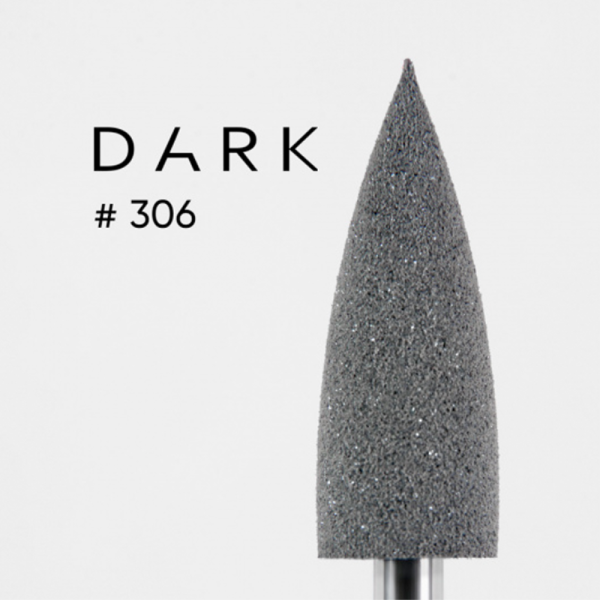Фреза силиконовая для полировки DARK №306 - конус, диаметр 6 мм, робочая часть 16 мм, серая