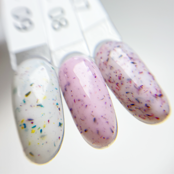 DANNY Milk Blossom Gel №07 - конструирующий гель, молочно-розовый с сухоцветами, 15 мл
