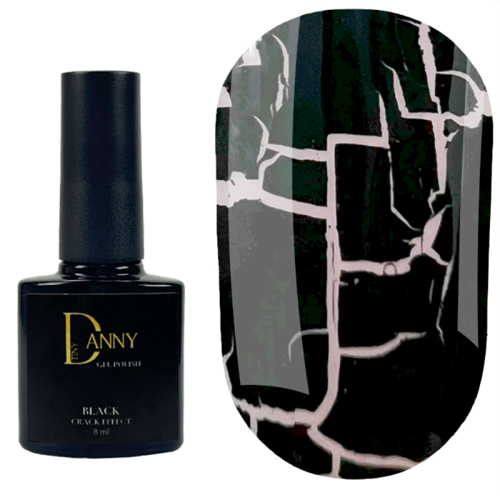 Гель-лак для кракелюру DANNY Crack Effect Black, чорний, 8 мл