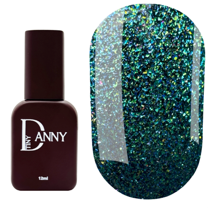 Гель-лак кошачий глаз DANNY Sunshine Cat Eye №05, прозрачный с бирюзовыми блестками, 12 мл