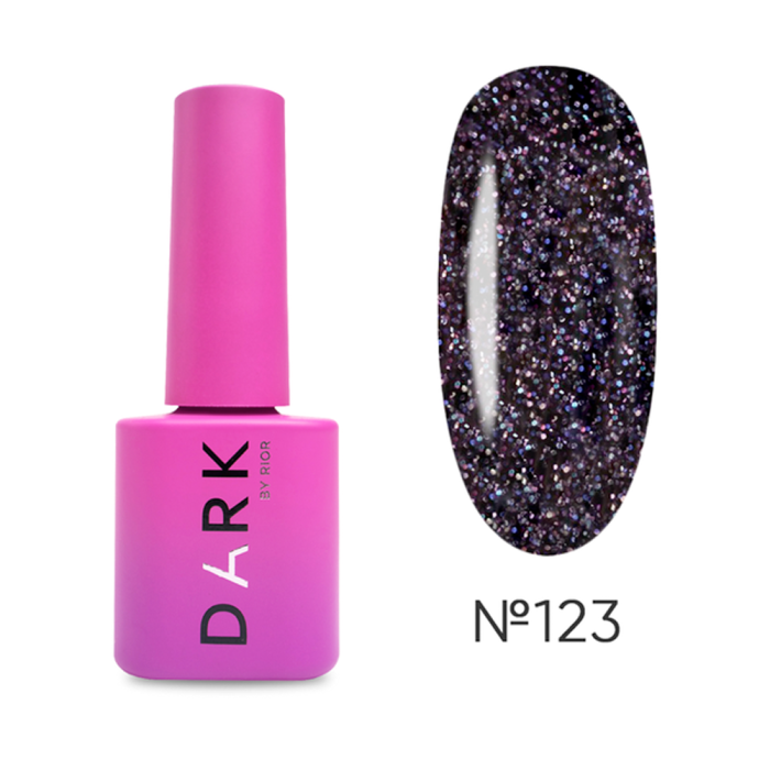 Гель-лак DARK Gel Polish №123, фиолетовый с блестками, 6 мл