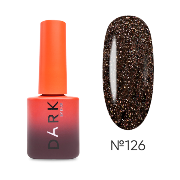 Гель-лак DARK Gel Polish №126, коричневый с блестками, 6 мл